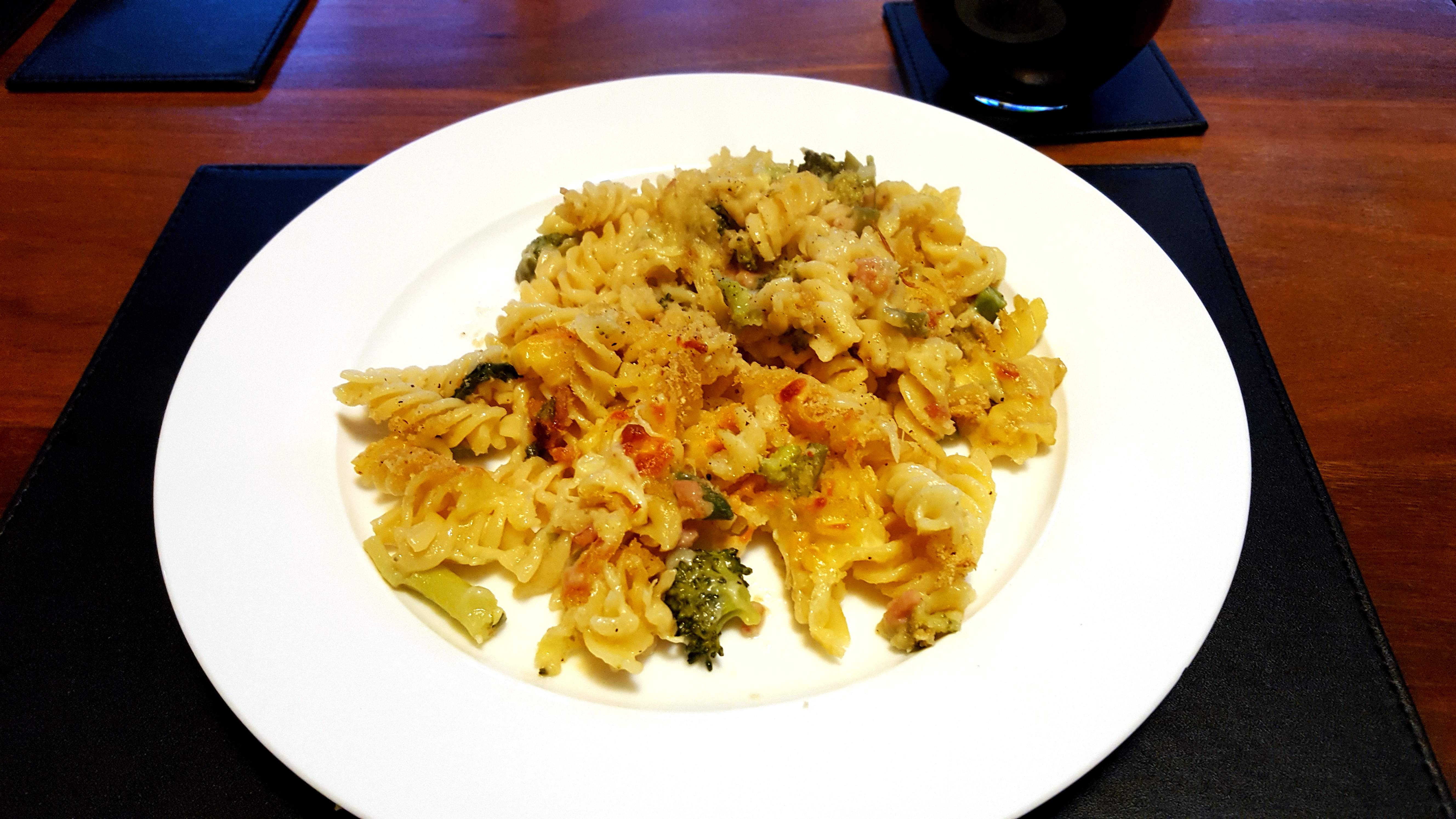 PK’s One Pan Cheddar, Bacon And Broccoli Pasta Bake
