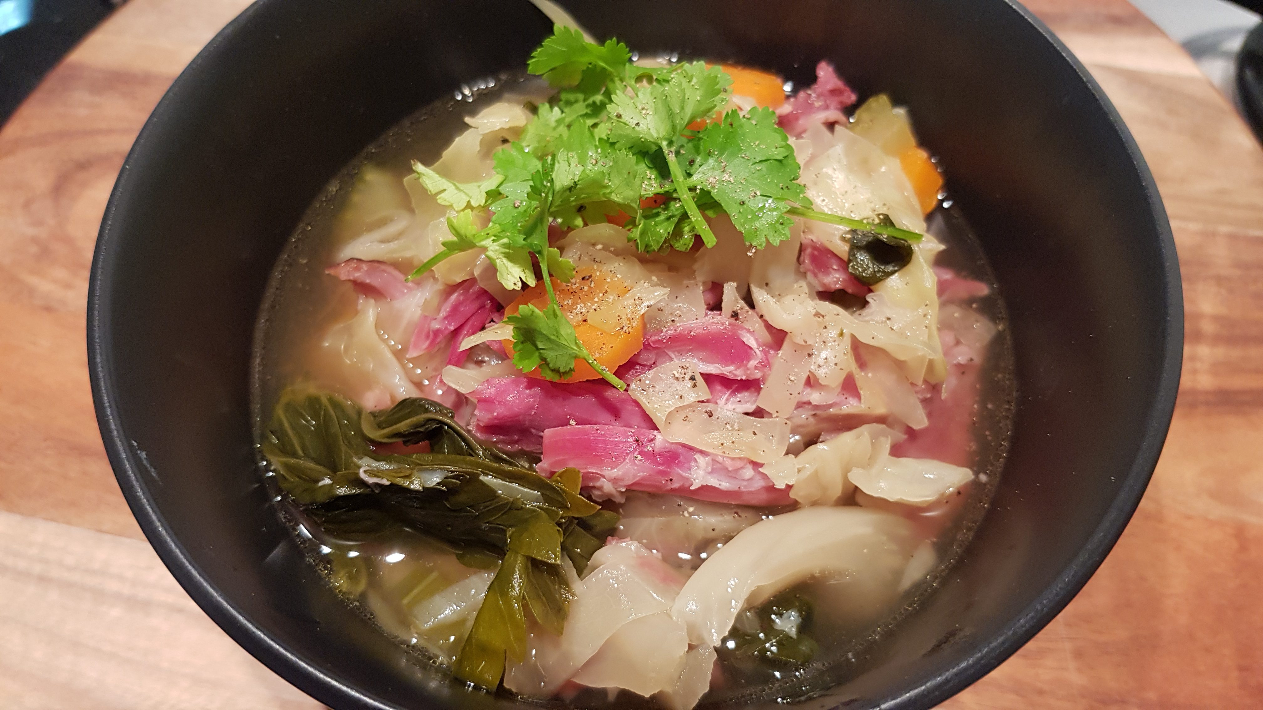 Ham Hock And Cabbage Soup Slow Cooker