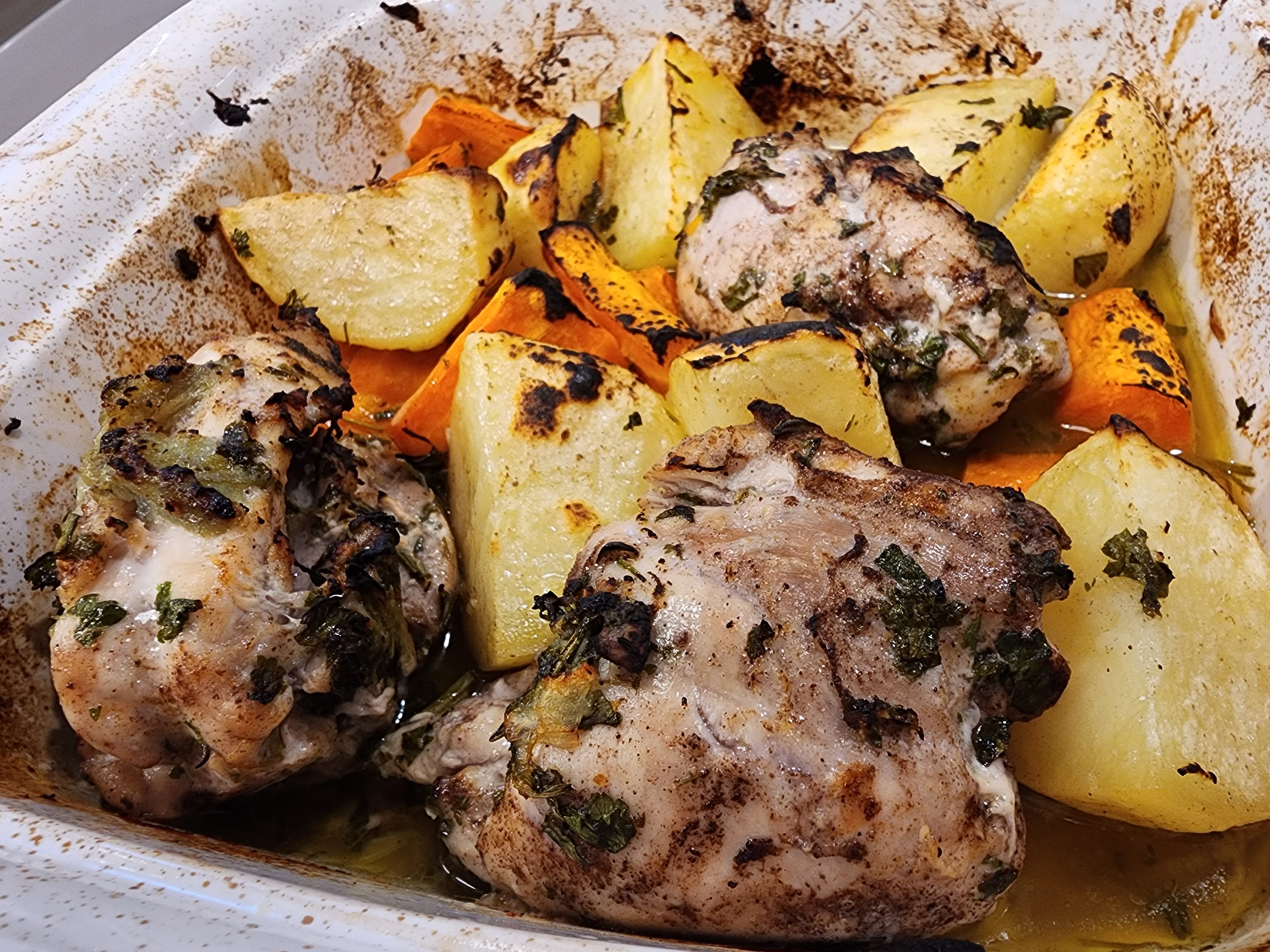 Easy Lime And Potato Roast Chicken Thighs